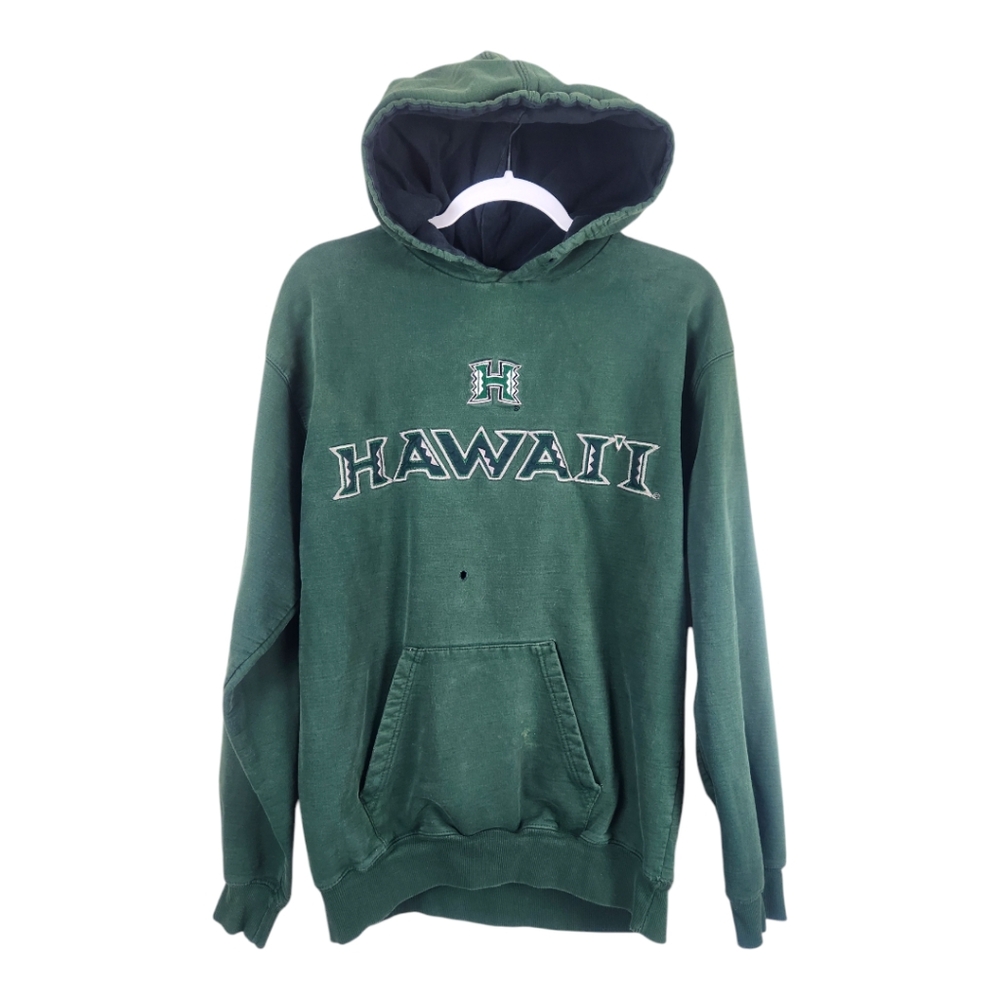 Vintage University of Hawai'i Rainbow Warriors Spellout Hoodie Large College